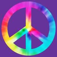 Trippy Rainbow Peace Sign Button