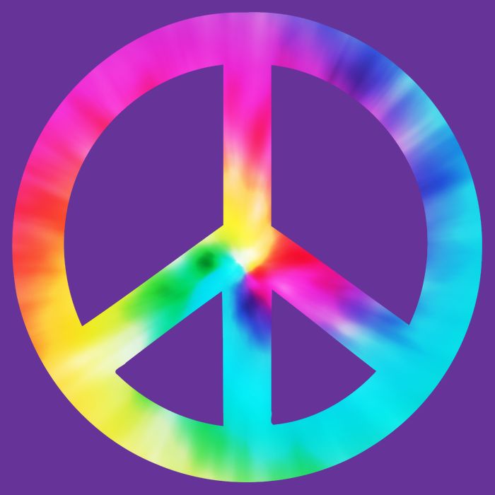 Trippy Rainbow Peace Sign Button
