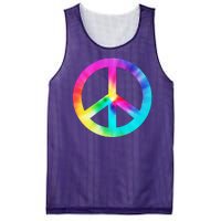 Trippy Rainbow Peace Sign Mesh Reversible Basketball Jersey Tank