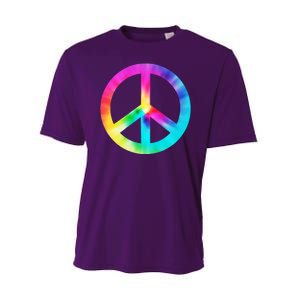 Trippy Rainbow Peace Sign Performance Sprint T-Shirt