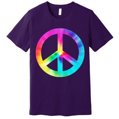 Trippy Rainbow Peace Sign Premium T-Shirt