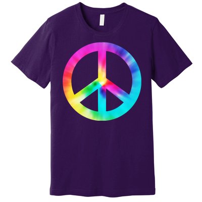 Trippy Rainbow Peace Sign Premium T-Shirt