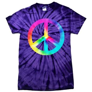 Trippy Rainbow Peace Sign Tie-Dye T-Shirt