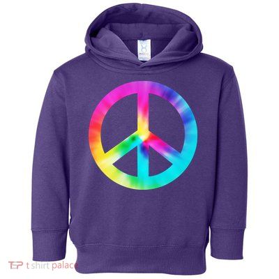 Trippy Rainbow Peace Sign Toddler Hoodie