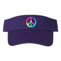 Trippy Rainbow Peace Sign Valucap Bio-Washed Visor