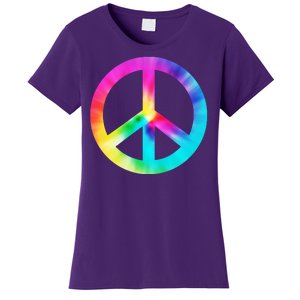 Trippy Rainbow Peace Sign Women's T-Shirt