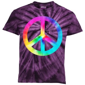 Trippy Rainbow Peace Sign Kids Tie-Dye T-Shirt