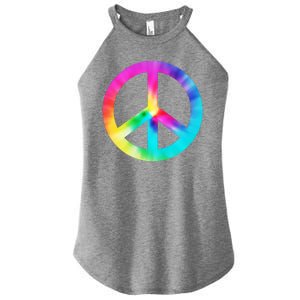 Trippy Rainbow Peace Sign Women's Perfect Tri Rocker Tank