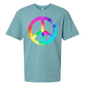 Trippy Rainbow Peace Sign Sueded Cloud Jersey T-Shirt