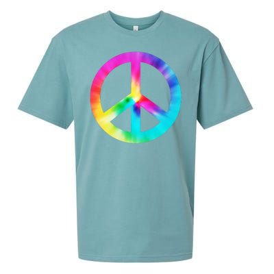 Trippy Rainbow Peace Sign Sueded Cloud Jersey T-Shirt