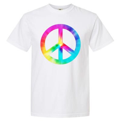 Trippy Rainbow Peace Sign Garment-Dyed Heavyweight T-Shirt