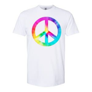 Trippy Rainbow Peace Sign Softstyle CVC T-Shirt