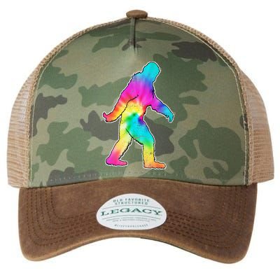 Trippy Sasquatch Tie Dye Colorful Bigfoot Legacy Tie Dye Trucker Hat