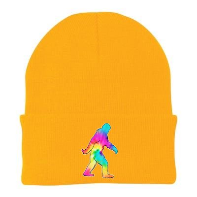 Trippy Sasquatch Tie Dye Colorful Bigfoot Knit Cap Winter Beanie