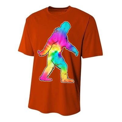 Trippy Sasquatch Tie Dye Colorful Bigfoot Performance Sprint T-Shirt