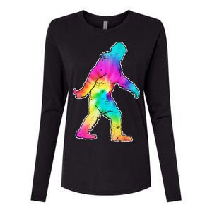 Trippy Sasquatch Tie Dye Colorful Bigfoot Womens Cotton Relaxed Long Sleeve T-Shirt