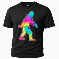 Trippy Sasquatch Tie Dye Colorful Bigfoot Cooling Performance Crew T-Shirt