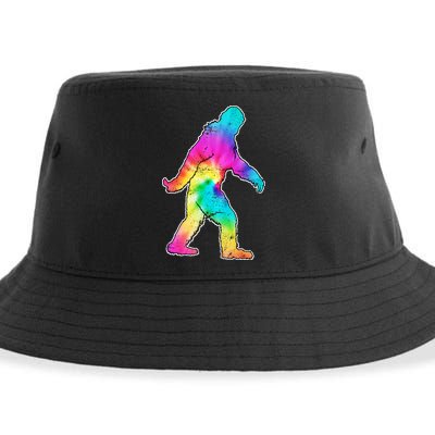 Trippy Sasquatch Tie Dye Colorful Bigfoot Sustainable Bucket Hat
