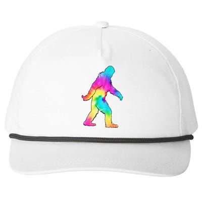 Trippy Sasquatch Tie Dye Colorful Bigfoot Snapback Five-Panel Rope Hat