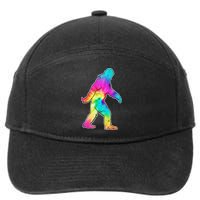 Trippy Sasquatch Tie Dye Colorful Bigfoot 7-Panel Snapback Hat