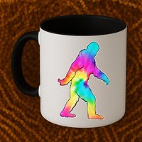 Trippy Sasquatch Tie Dye Colorful Bigfoot Mug