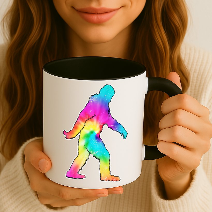 Trippy Sasquatch Tie Dye Colorful Bigfoot Mug