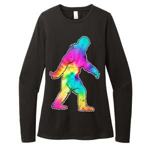 Trippy Sasquatch Tie Dye Colorful Bigfoot Womens CVC Long Sleeve Shirt