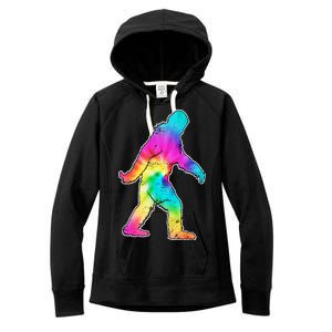 Trippy Sasquatch Tie Dye Colorful Bigfoot Women's Fleece Hoodie