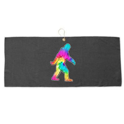 Trippy Sasquatch Tie Dye Colorful Bigfoot Large Microfiber Waffle Golf Towel