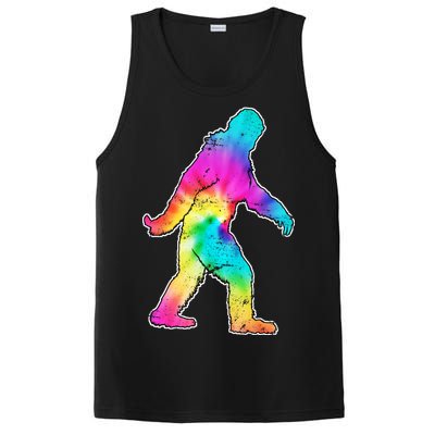 Trippy Sasquatch Tie Dye Colorful Bigfoot PosiCharge Competitor Tank