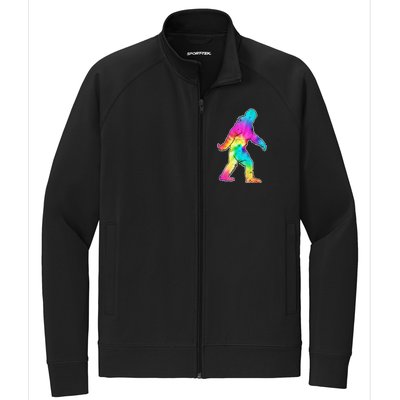 Trippy Sasquatch Tie Dye Colorful Bigfoot Stretch Full-Zip Cadet Jacket