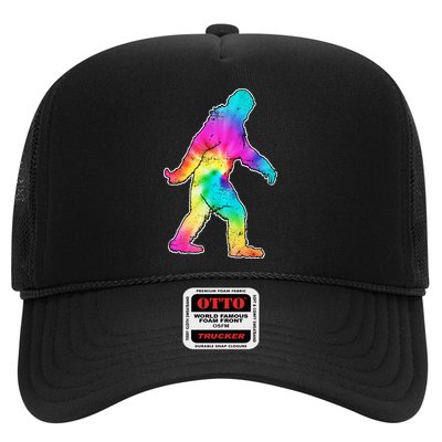 Trippy Sasquatch Tie Dye Colorful Bigfoot Trucker Hat