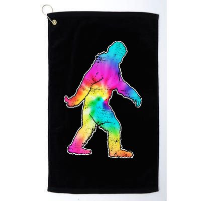 Trippy Sasquatch Tie Dye Colorful Bigfoot Golf Towel