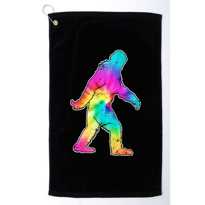 Trippy Sasquatch Tie Dye Colorful Bigfoot Platinum Collection Golf Towel