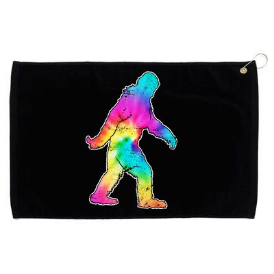 Trippy Sasquatch Tie Dye Colorful Bigfoot Grommeted Golf Towel