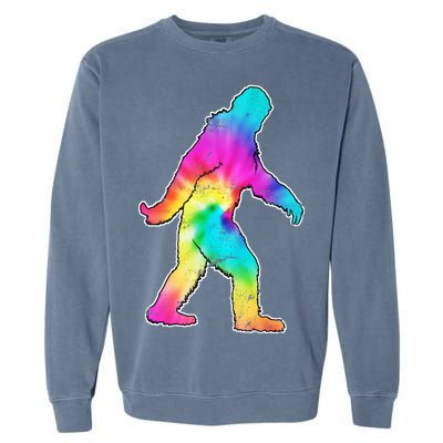 Trippy Sasquatch Tie Dye Colorful Bigfoot Garment-Dyed Sweatshirt