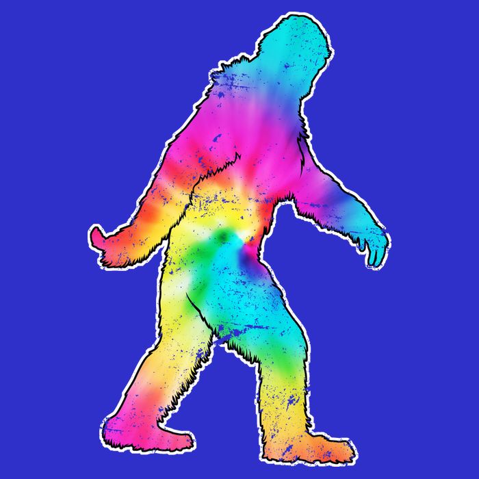 Trippy Sasquatch Tie Dye Colorful Bigfoot Long Sleeve Shirt