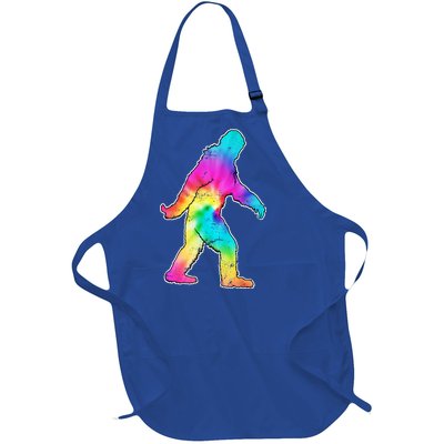 Trippy Sasquatch Tie Dye Colorful Bigfoot Full-Length Apron With Pockets