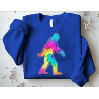 Trippy Sasquatch Tie Dye Colorful Bigfoot Sweatshirt