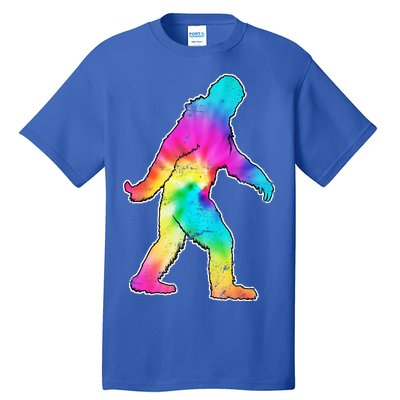 Trippy Sasquatch Tie Dye Colorful Bigfoot Tall T-Shirt