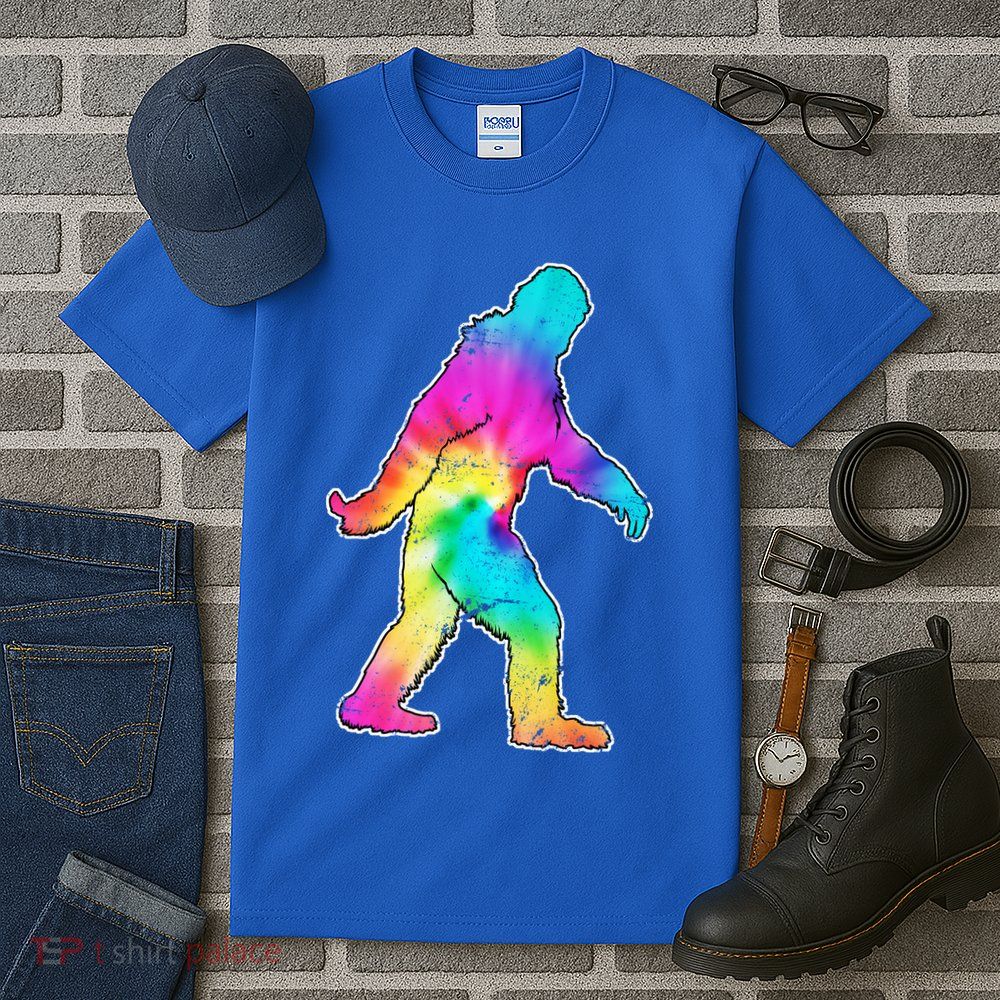 Trippy Sasquatch Tie Dye Colorful Bigfoot Tall T-Shirt
