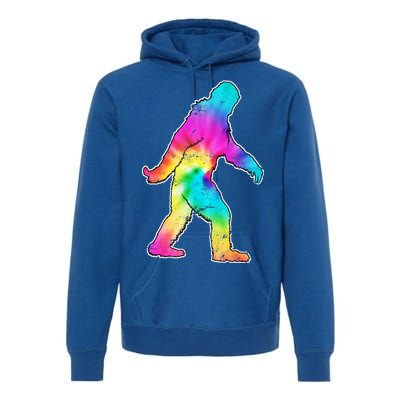 Trippy Sasquatch Tie Dye Colorful Bigfoot Premium Hoodie