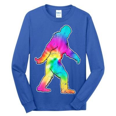 Trippy Sasquatch Tie Dye Colorful Bigfoot Tall Long Sleeve T-Shirt