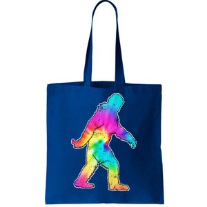 Trippy Sasquatch Tie Dye Colorful Bigfoot Tote Bag