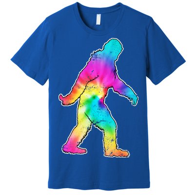 Trippy Sasquatch Tie Dye Colorful Bigfoot Premium T-Shirt