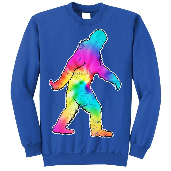 Trippy Sasquatch Tie Dye Colorful Bigfoot Tall Sweatshirt