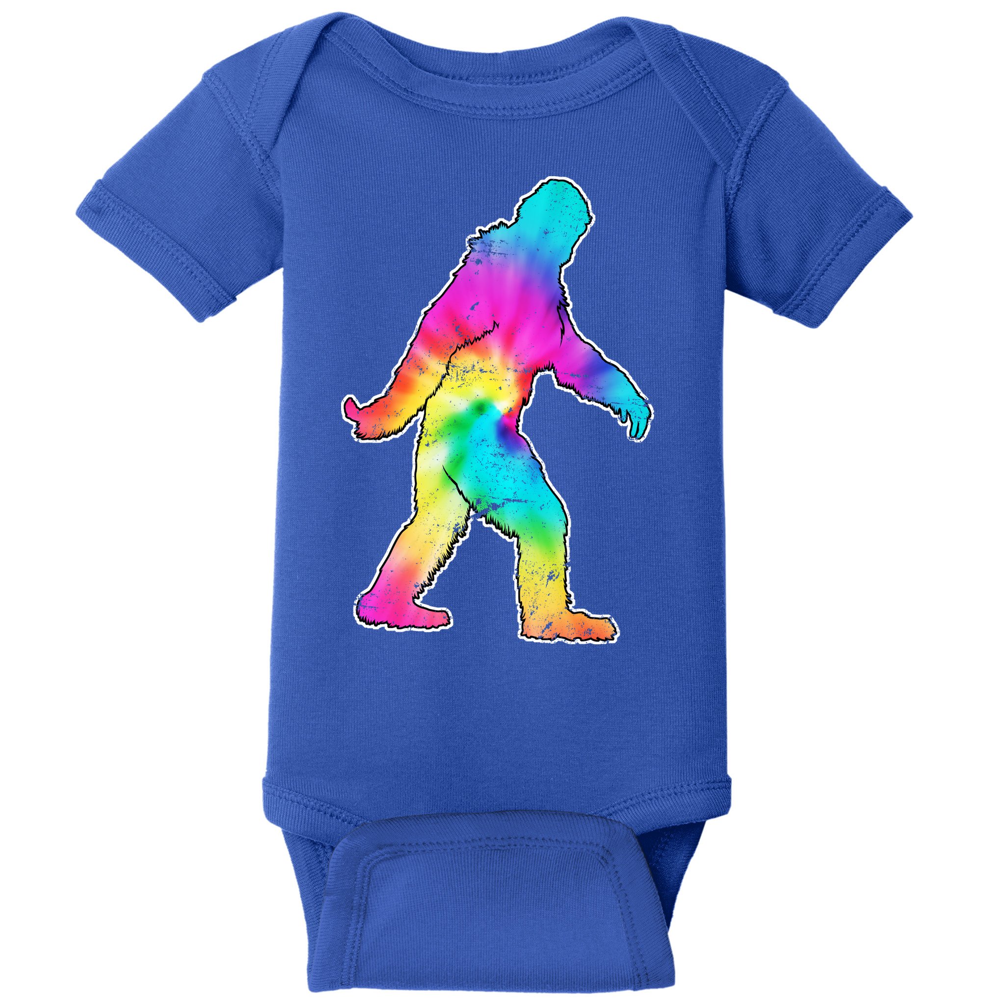 Trippy Sasquatch Tie Dye Colorful Bigfoot Baby Bodysuit