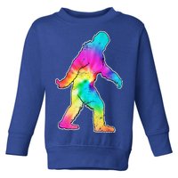 Trippy Sasquatch Tie Dye Colorful Bigfoot Toddler Sweatshirt