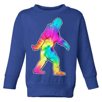 Trippy Sasquatch Tie Dye Colorful Bigfoot Toddler Sweatshirt