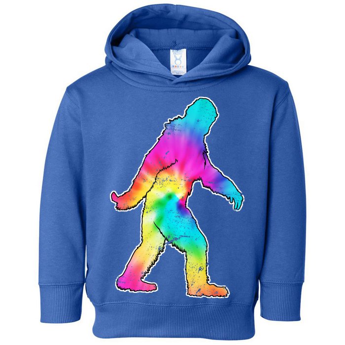 Trippy Sasquatch Tie Dye Colorful Bigfoot Toddler Hoodie